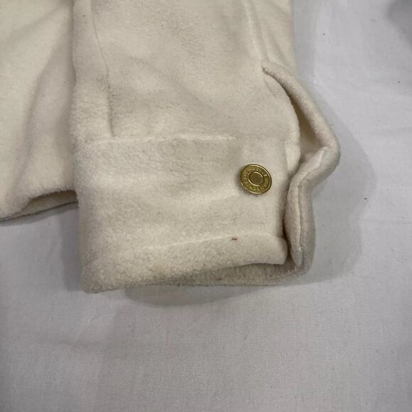 Bob Mackie Wearable Art Jacket Size L Embroidered Floral Full Zip Fleece Cream - Picture 10 of 14